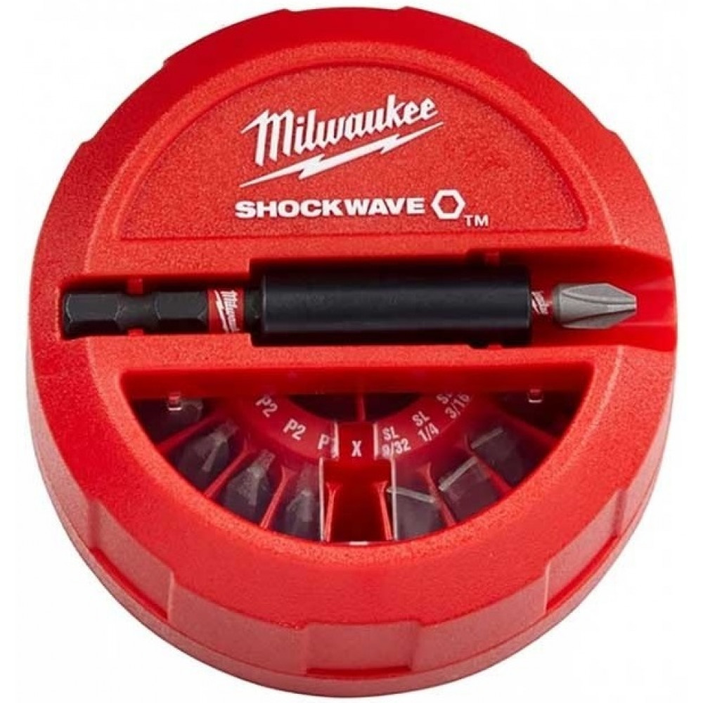 Біти Milwaukee Shockwave, набір 15шт, сталь, кейс