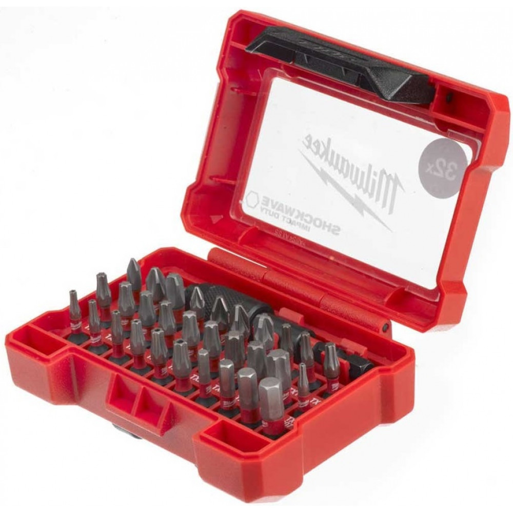 Біти Milwaukee Shockwave, набір 32шт, сталь, кейс