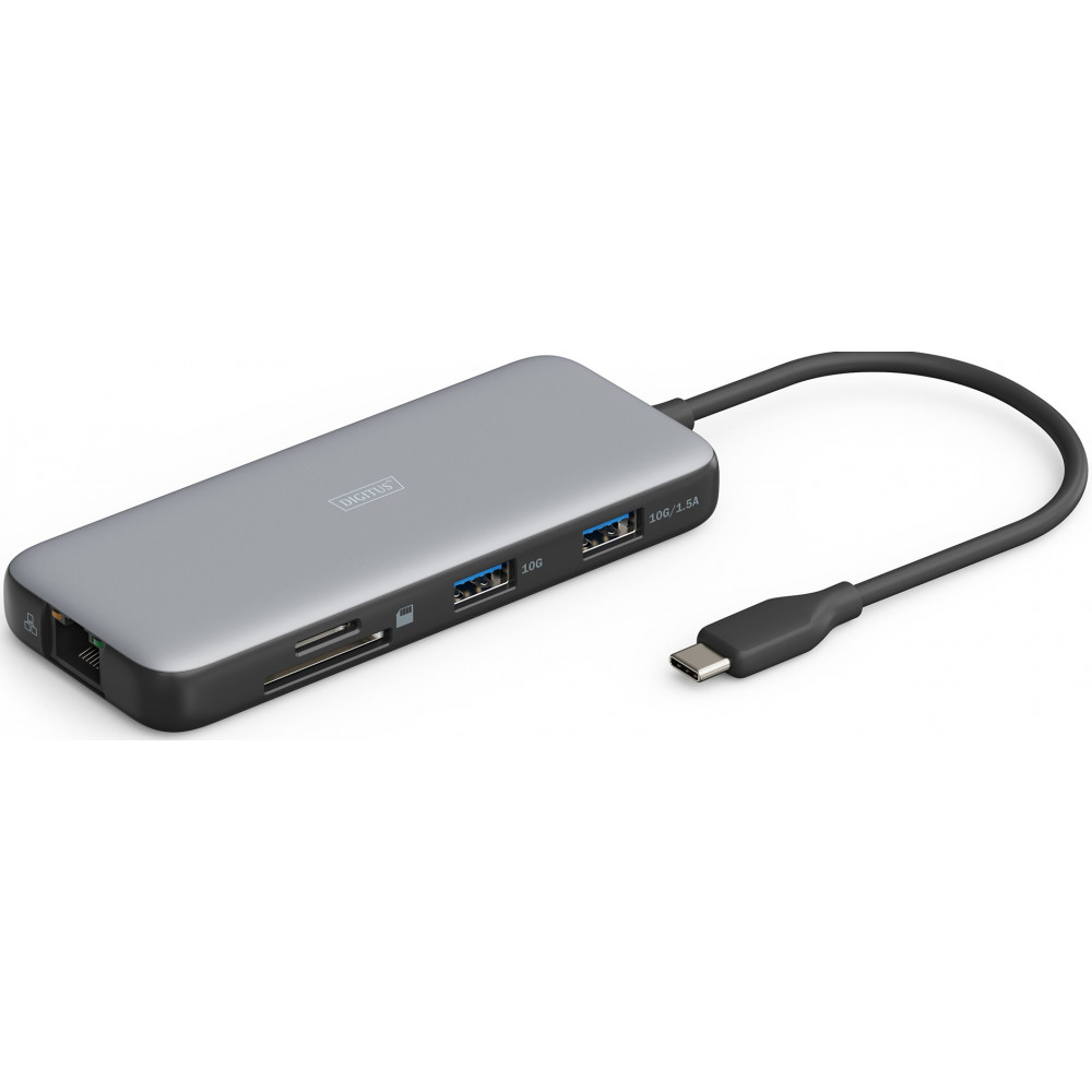 Док-станція DIGITUS USB-C > HDMI/2xUSB-A/USB-C/SD/MicroSD/RJ54