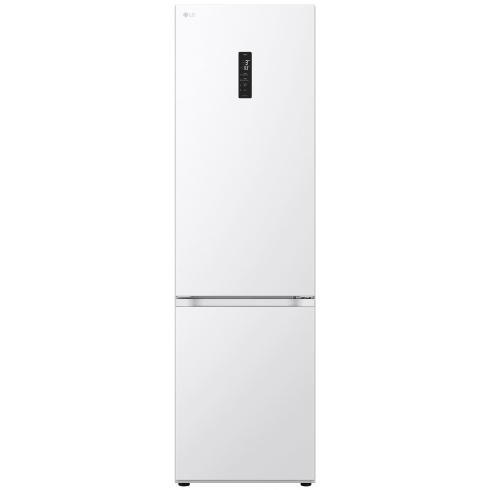 Холодильник LG з нижн. мороз., 203x60х68, холод.відд.-277л, мороз.відд.-107л, 2дв., А++, NF, інв., диспл зовн., Fresh Сonverter, білий