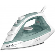 Праска Tefal Virtuo 30, 2000Вт, 240мл, паровий удар -120гр, постійна пара - 27гр, керам. підошва, біло-зелений Праска Tefal Virtuo 30, 2000Вт, 240мл, паровий удар -120гр, постійна пара - 27гр, керам. підошва, біло-зелений