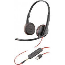 Гарнітура комп'ютерна стерео On-ear Poly Blackwire 3225 HS, USB-A, 3.5 мм, всеспрямований, чорний Гарнітура комп'ютерна стерео On-ear Poly Blackwire 3225 HS, USB-A, 3.5 мм, всеспрямований, чорний