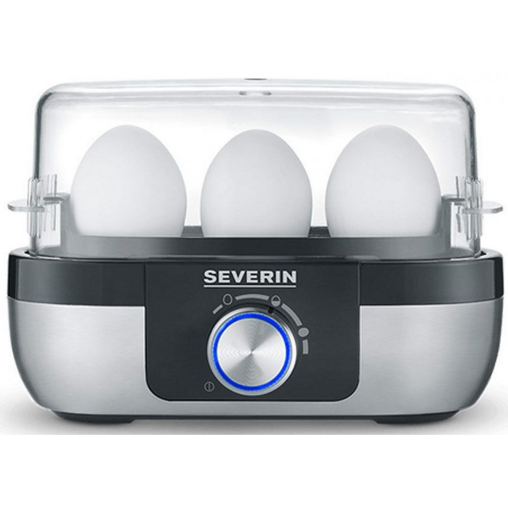 Яйцеварка Severin 270Вт, механічне керування, на 3 яйця, звуков., сигнал, пластик, сіро-чорний