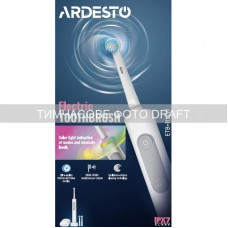 Щітка зубна електр. Ardesto, ETB-I114W, 10т. колив/хв, насадок-3, IPX7, білий Щітка зубна електр. Ardesto, ETB-I114W, 10т. колив/хв, насадок-3, IPX7, білий