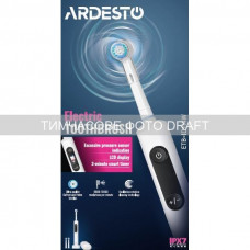 Щітка зубна електр. Ardesto, ETB-ID114W, 10т. колив/хв, насадок-3, з дісплеєм, IPX7, білий Щітка зубна електр. Ardesto, ETB-ID114W, 10т. колив/хв, насадок-3, з дісплеєм, IPX7, білий