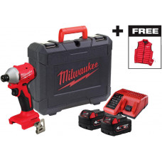 Гвинтоверт ударний акумуляторний Milwaukee M18 BLIDRC-402C 18В АКБ 2х4А·год 0-3600об/хв 190Нм ЗП M12-18C жилетка кейс 1.3кг Гвинтоверт ударний акумуляторний Milwaukee M18 BLIDRC-402C 18В АКБ 2х4А·год 0-3600об/хв 190Нм ЗП M12-18C жилетка кейс 1.3кг