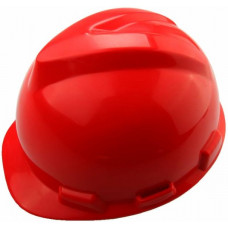 Каска захисна Tolsen, пластик поліпропілен РР, пряжка для регулювання, навушники, червоний