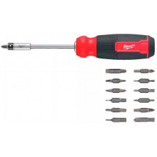 Викрутка Milwaukee, 27 насадок, руків'я двокомпонентне, (Hex, PH, SL, PZ, Torx), сталь CrV Викрутка Milwaukee, 27 насадок, руків'я двокомпонентне, (Hex, PH, SL, PZ, Torx), сталь CrV