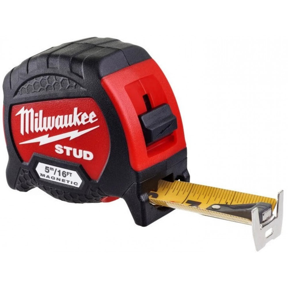 Рулетка Milwaukee STUD, 5мх33мм, з фіксатором змотування, АБС-пластик, магніт