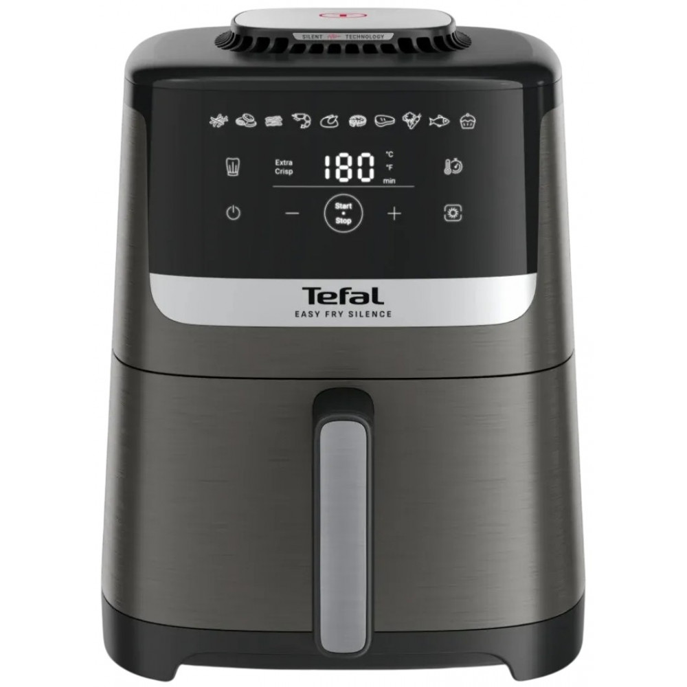 Мультипіч Tefal Easy Fry Silence, 1670Вт, чаша-5л, сенсорне керув., 10 програм, пластик, темно сірий-чорний