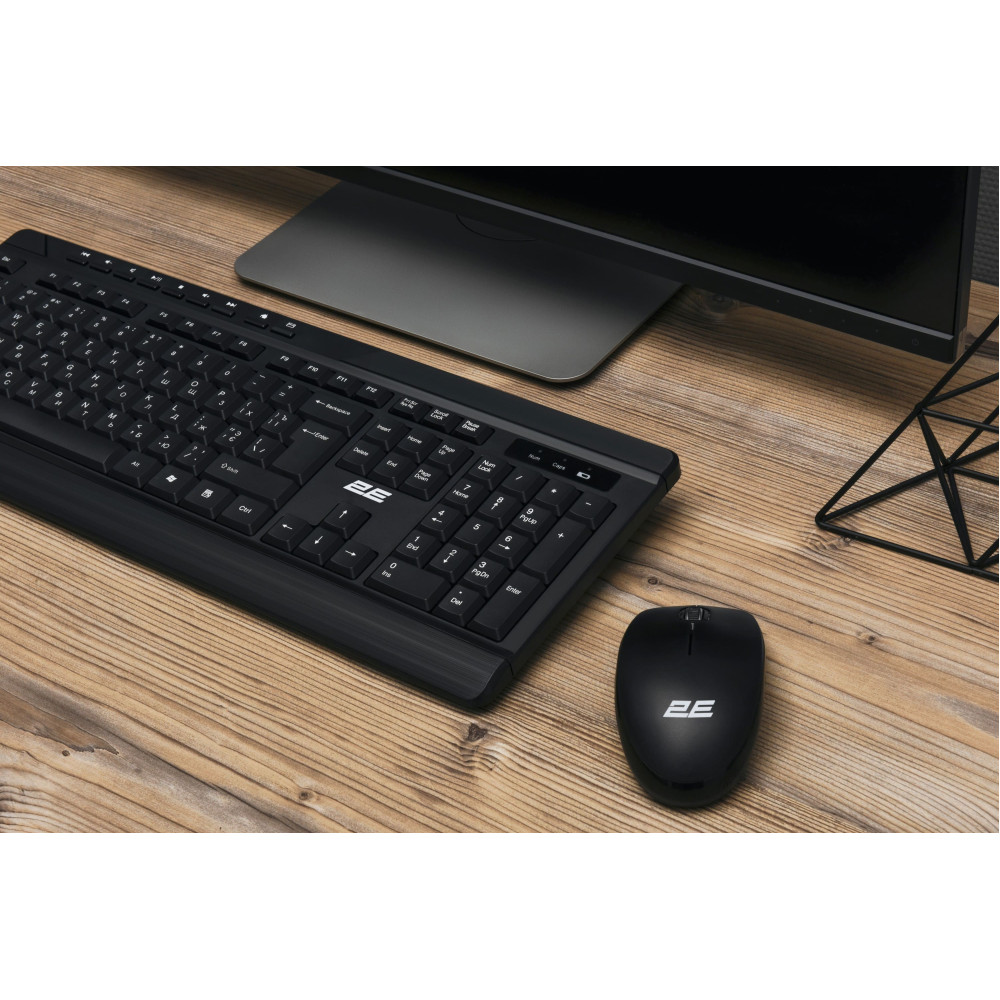 Комплект клавіатура та миша 2E MK410 WL, EN/UK/RU, чорний