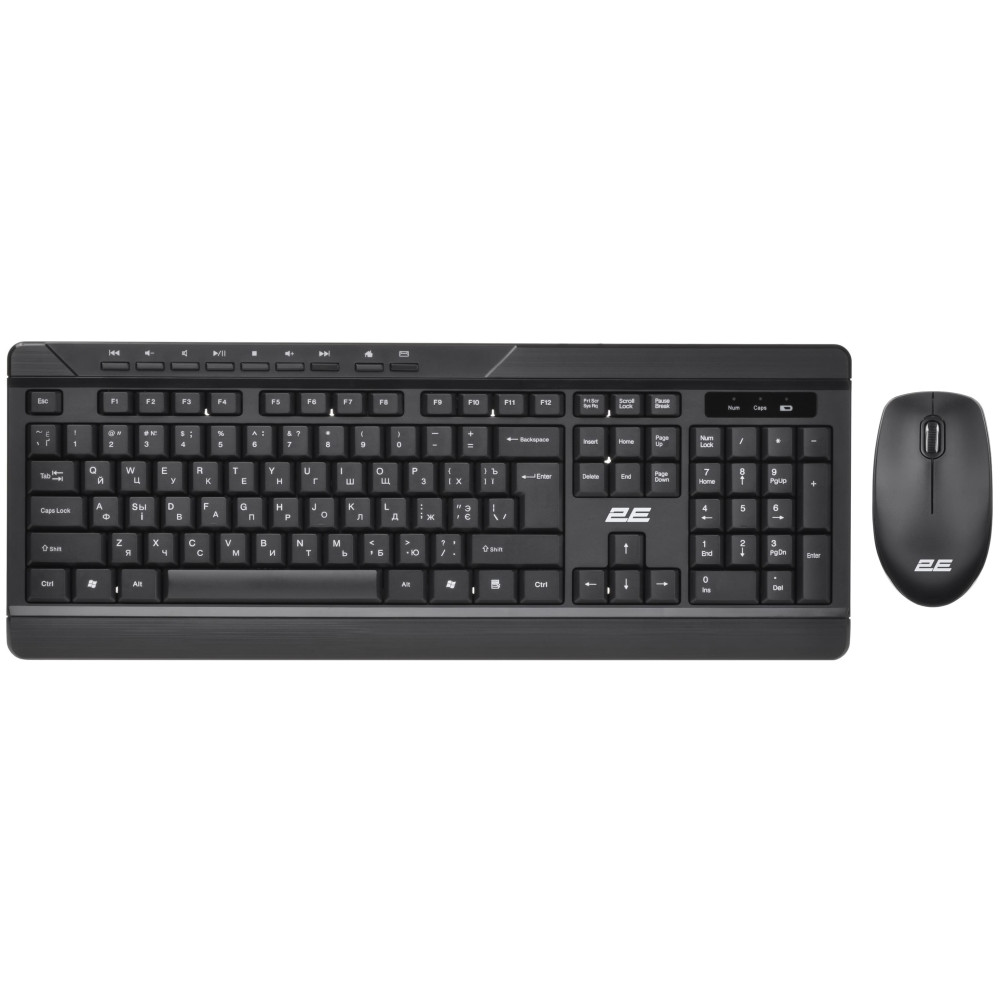 Комплект клавіатура та миша 2E MK410 WL, EN/UK/RU, чорний