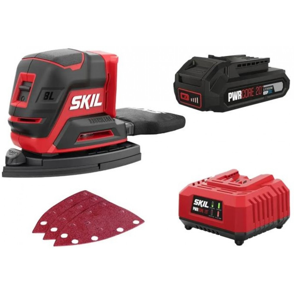 Шліфмашина вібраційна акумуляторна SKIL 3720 CC Compact безщіткова 20В акб 1х2.5А·год 151х102мм 0.7кг