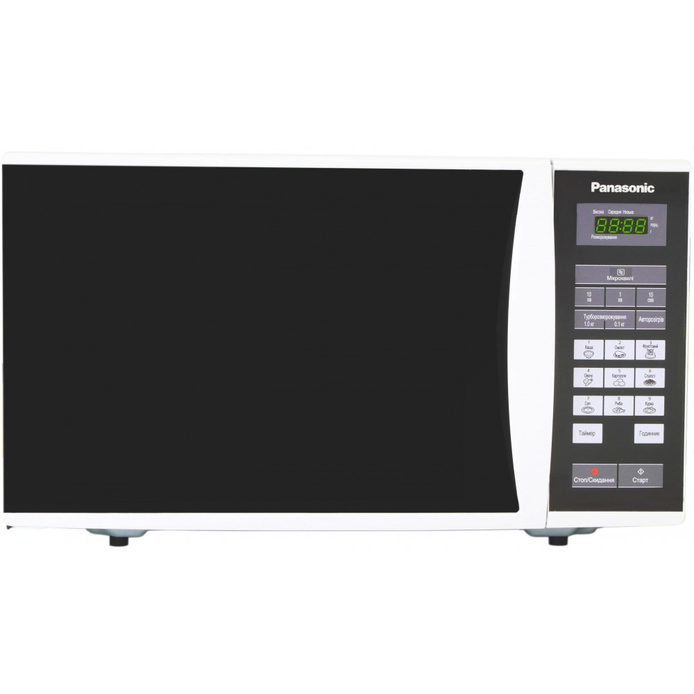 Мікрохвильова піч Panasonic, 25л, 800Вт, дисплей, відкрю ручкою, біло-чорний