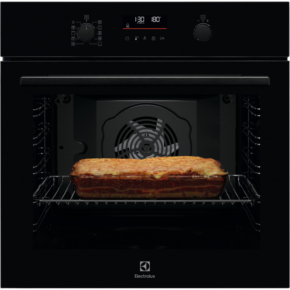 Духова шафа Electrolux електрична, 72л, A++, дисплей, конвекція, піроліз, телескопічні напрямні, чорний