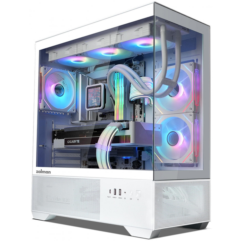 Корпус Zalman Chronix без БЖ, 1xUSB3.0, 1xUSB2.0, 1x Type C, 2x120мм ARGB Reverse,  1x120мм ARGB, VGA 410мм, LCS ready, TG Side/Front Panel, ATX, білий
