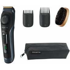 Тример Rowenta Virtuo, для бороди і вусів, мережа+акум., насадок-2, чохол, титан.напил., кейс для зберігання, чорно-синій