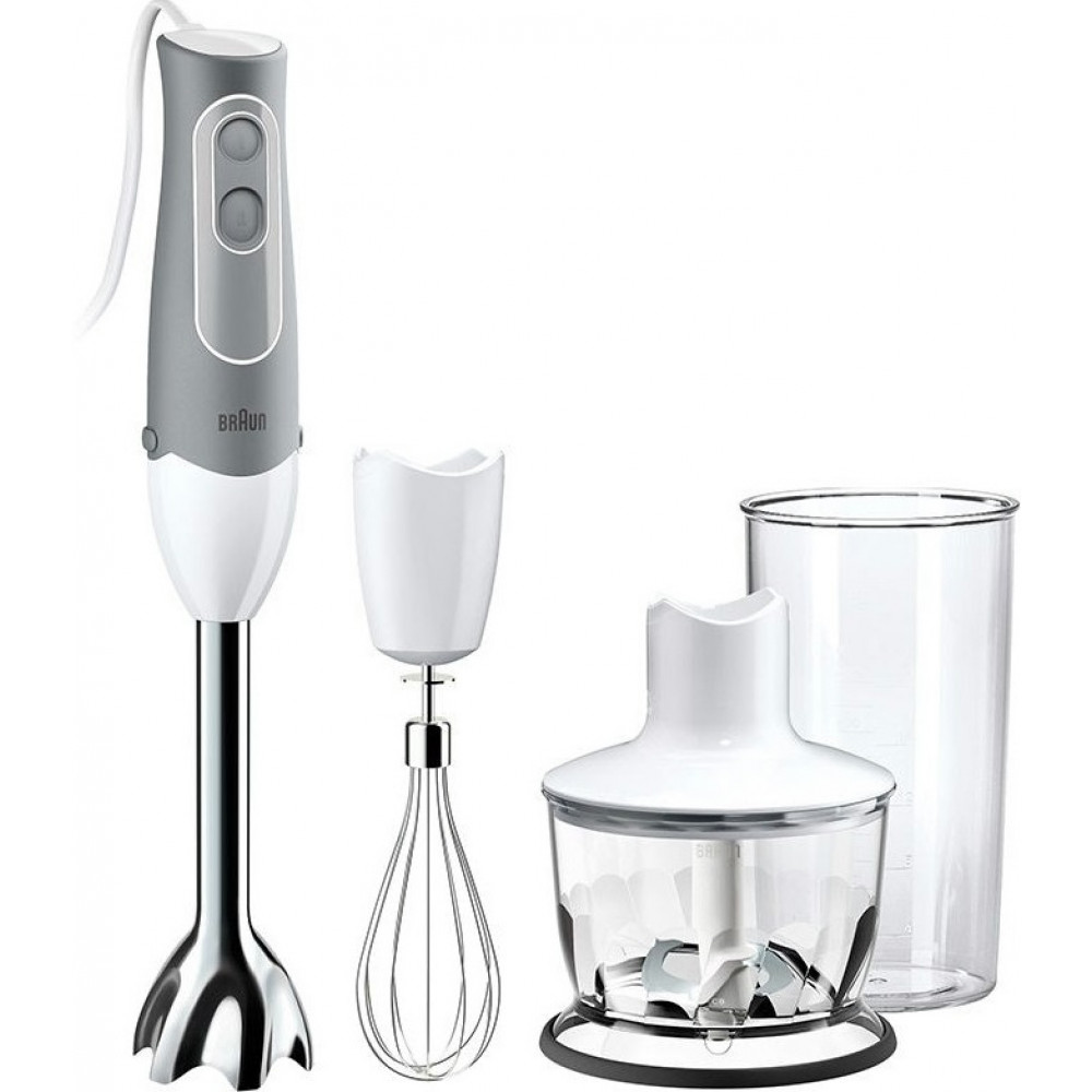 Блендер Braun заглибний, 600Вт, чаша-600мл, біло-сірий