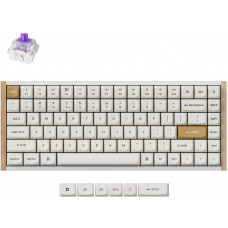 Клавіатура механічна Keychron K2HE  81Key, Gateron Double-Rail Magnetic Nebula, WL/BT/USB-A, QMK,  Hot-swap, RGB, дерево,білий