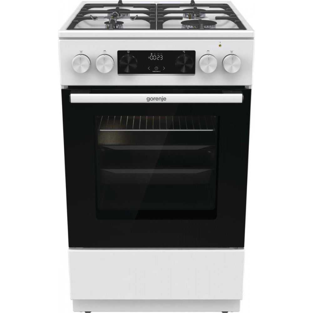 Плита Gorenje комбінована, 70л, 50x60см, дисплей, IconLed, чавун, білий
