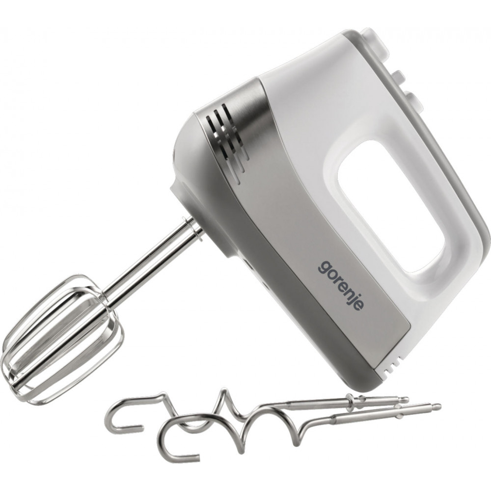 Міксер Gorenje ручний 500Вт, насадки-4 вінчика, турборежим, білий-нерж