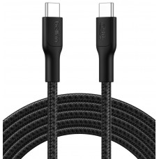 Кабель USB-C > USB-C заряджання/синхронізації Belkin 3м, 240Вт, Type-C, плетений, чорний