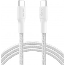 Кабель USB-C > USB-C заряджання/синхронізації Belkin 2м, 240Вт, Type-C, плетений, білий