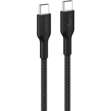 Кабель USB-C > USB-C заряджання/синхронізації Belkin 1м, 240Вт, Type-C, плетений, чорний