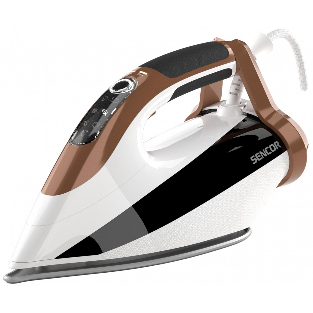 Праска Sencor, 2800Вт, 330мл, паровий удар -195гр, постійна пара - 55гр, pro та auto режими, керам. підошва, біло-коричневий