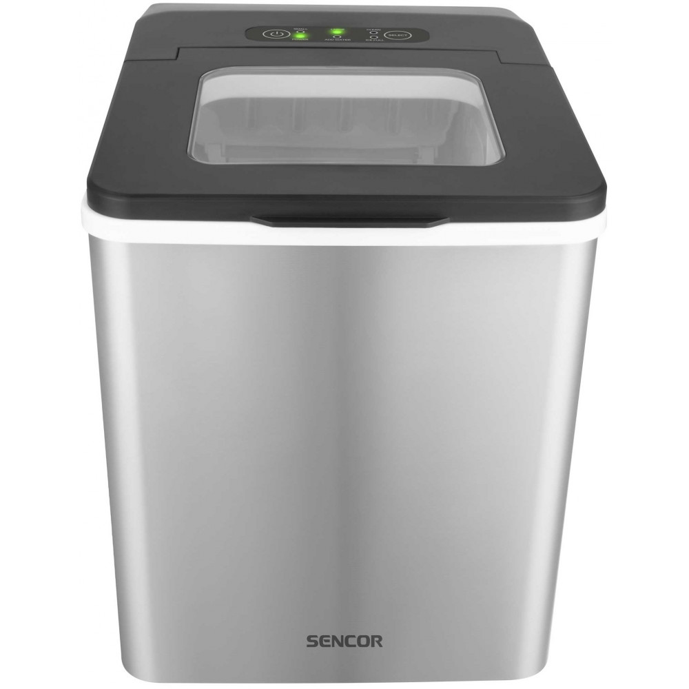 Льодогенератор побутовий Sencor SIM3400SS, 150 Вт, 12 кг/добу, об'єм 1.8л, приготування за 7 хв, 2 розміри льоду, сірий