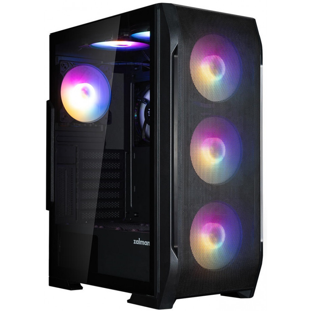 Корпус Zalman N7 PLUS V2 без БЖ, 1xUSB3.0, 2xUSB2.0, 6x120мм RGB Rainbow,  1x120мм, VGA 340мм, LCS ready, TG Side Panel, ATX, чорний