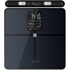 Ваги Sencor підлогові діагностичні, 180кг, підсвіч., дисплея, підкл. до смартфону, 4хAAA, скло, темно-синій