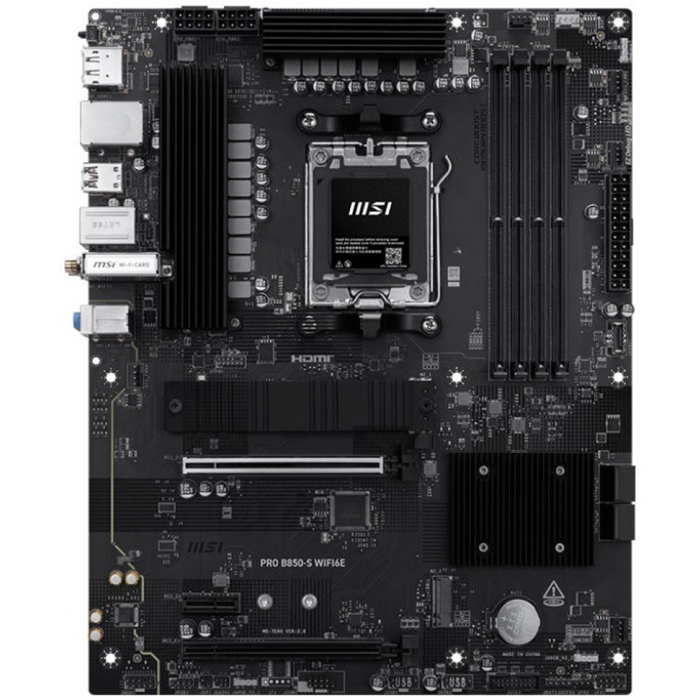 Материнcька плата MSI PRO B850-S WIFI6E sAM5 B850 4xDDR5 M.2 HDMI WiFi BT ATX