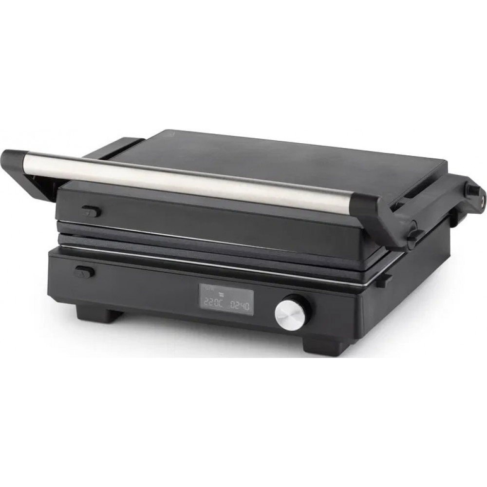Гриль Gorenje прижимний 2100Вт, темп. режимів-7, з`ємні пластини, розкриття на 180°, метал, чорний
