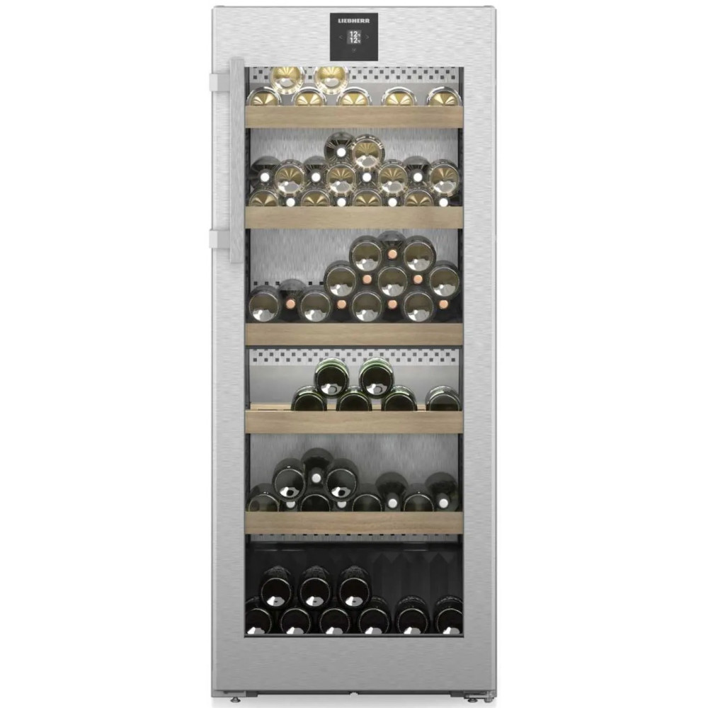 Холодильник Liebherr для вина, 145.4x59.7х67.5, холод.відд.-272л, зон - 1, бут-107, ST, дисплей, сріблястий
