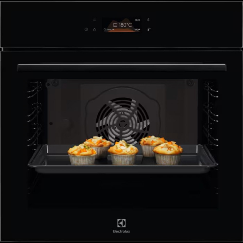 Духова шафа Electrolux електрична, 72л, A+, дисплей, конвекція, телескопічні напрямні, чорний