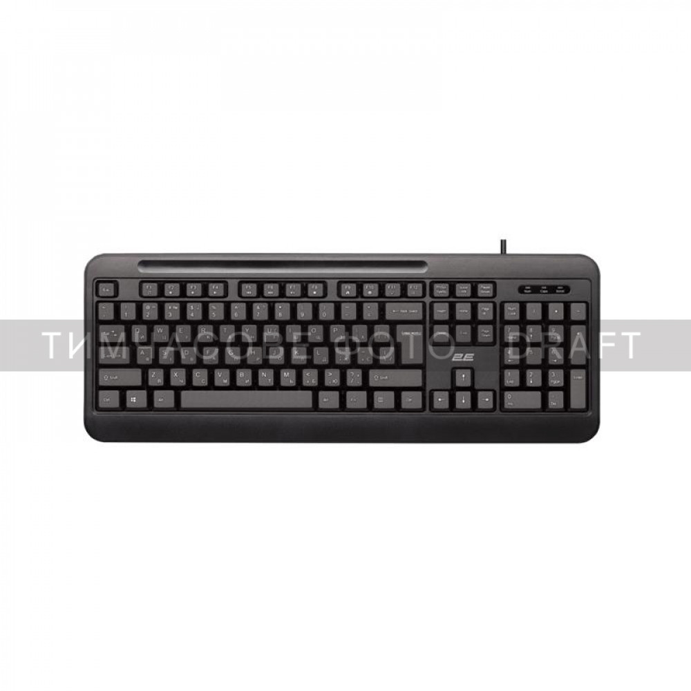 Клавіатура мембранна 2E KM1040 104key, USB-A, EN/UK, чорний