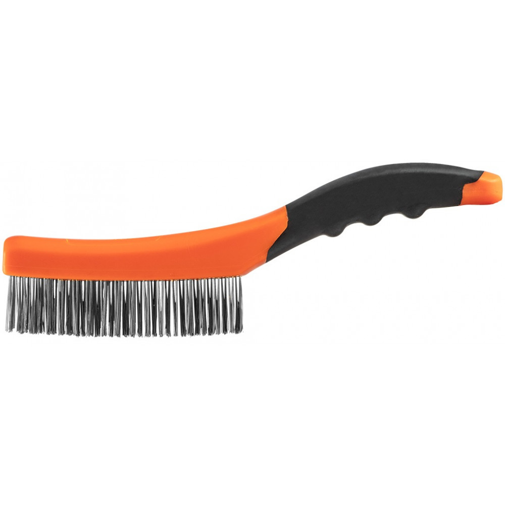 Щітка дротяна Neo Tools пряма, 4х16 рядів, прямий дріт 0.3мм, 260мм, двокомпонентне руків'я