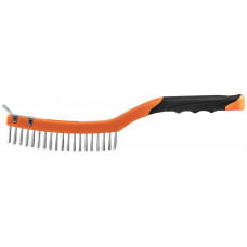 Щітка дротяна Neo Tools пряма, 3х19 рядів, прямий дріт 0.3мм, 345мм, двокомпонентне руків'я Щітка дротяна Neo Tools пряма, 3х19 рядів, прямий дріт 0.3мм, 345мм, двокомпонентне руків'я