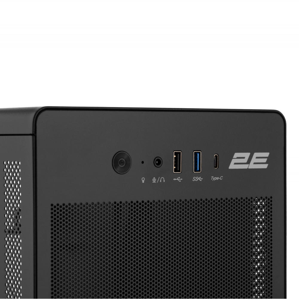 Корпус 2E Credo V285B без БЖ, 1xUSB3.0, 1х USB 2.0, 1xUSB Type-C, 1x120мм, VGA 300мм, mATX, чорний
