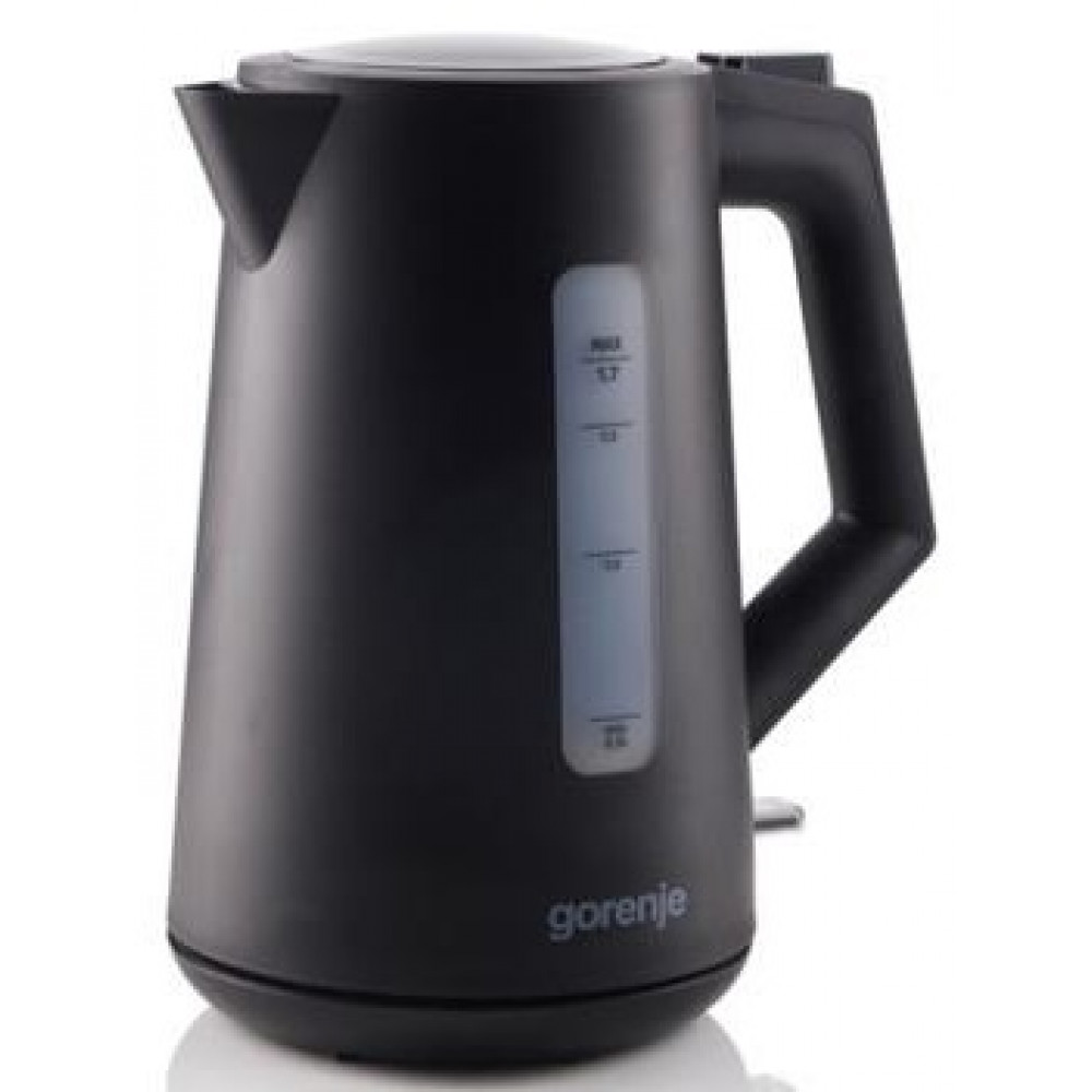 Електрочайник Gorenje 1.7л, Strix контроль, чорний матовий
