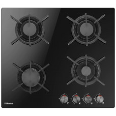 Варильна поверхня Hansa газова на склі, 60см, чавун, чорний