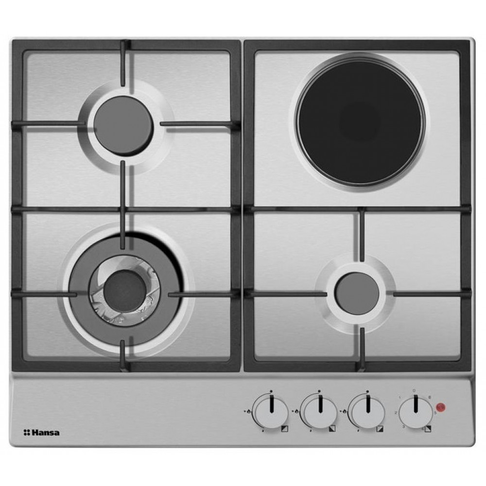 Варильна поверхня Hansa комбінована (3 газ + 1 електро), 59см, нерж