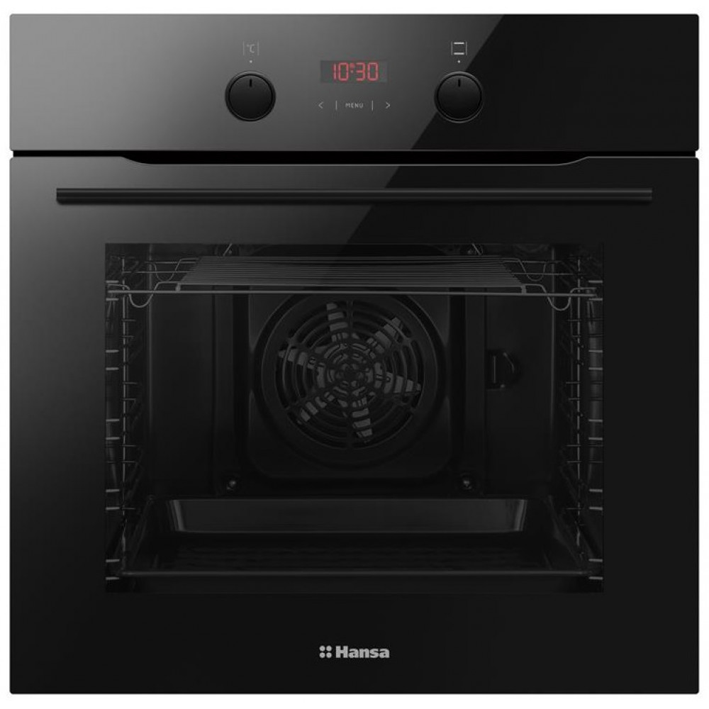 Духовка электр. Hansa, 60см, 65л, A,  гриль, емаль легкого очищення, диспл., чорний