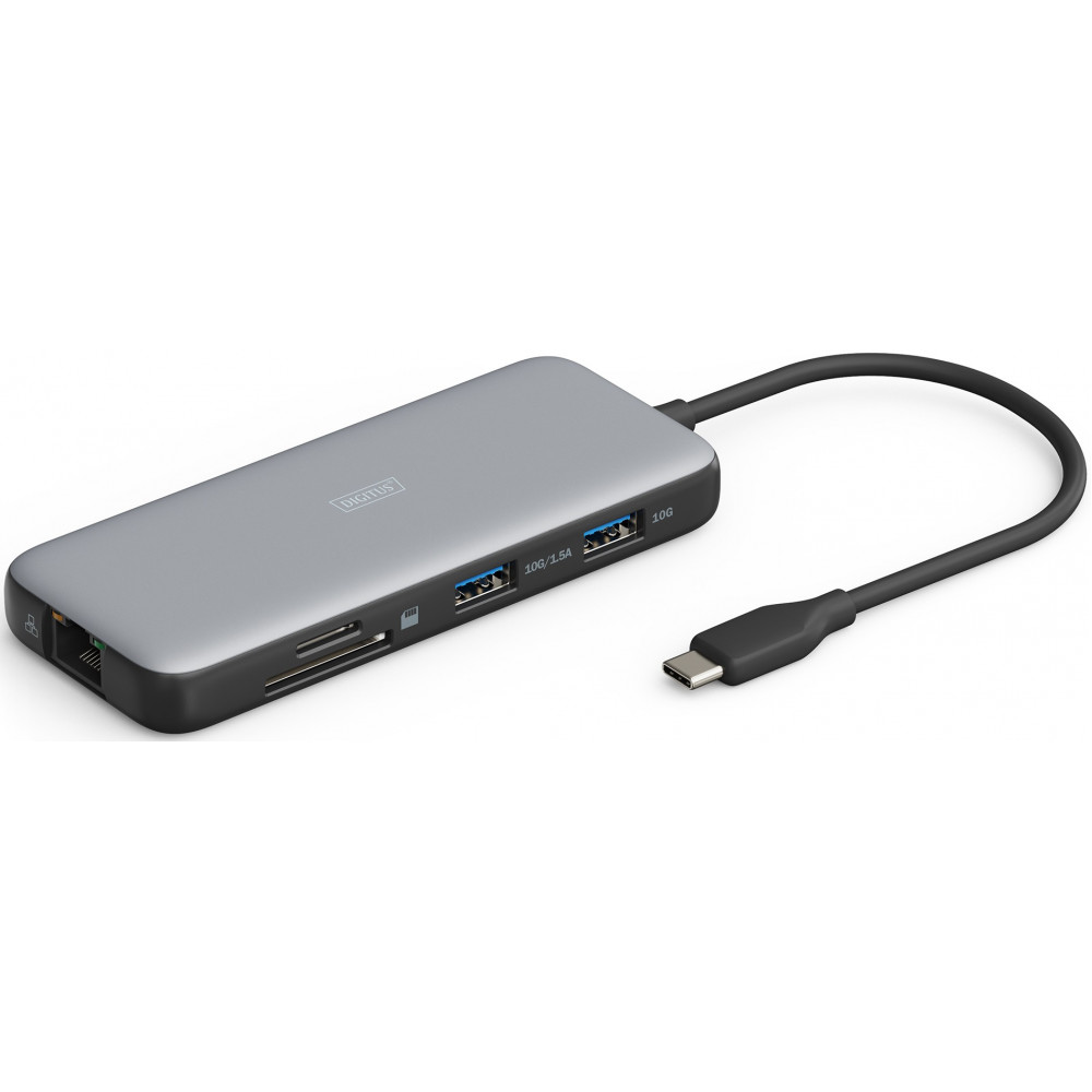 Док-станція DIGITUS USB-C > 2xHDMI/2xUSB-A/USB-C/SD/MicroSD/RJ54