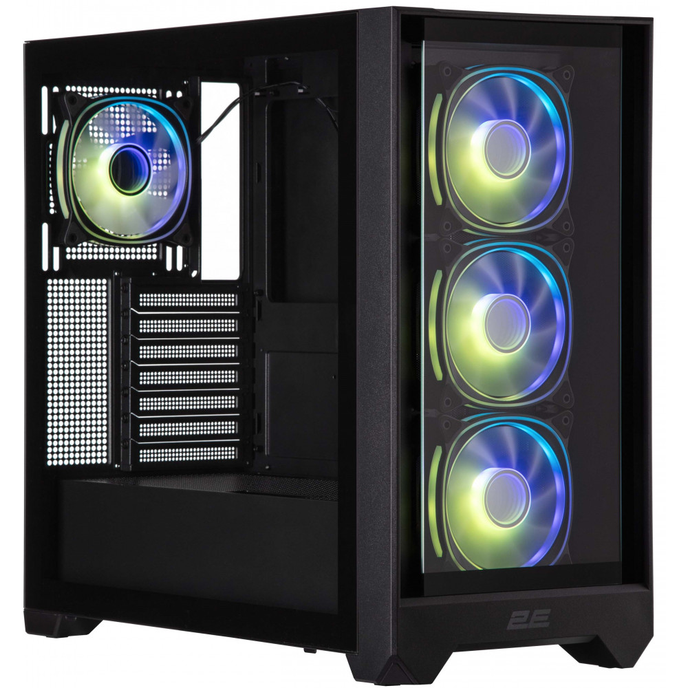 Корпус 2E GAMING Dominator Pro G2302B, без БЖ 2xUSB3.0, 1xUSBType-C, 4x120мм ARGB, VGA 380мм, LCS ready, контролер з пультом, TG Side Panel, TG/Mesh Front panel, ATX, чорний