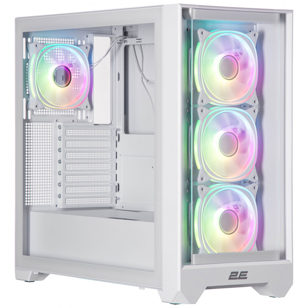 Корпус 2E GAMING Dominator Pro G2302W, без БЖ 2xUSB3.0, 1xUSBType-C, 4x120мм ARGB, VGA 380мм, LCS ready, контролер з пультом, TG Side Panel, TG/Mesh Front panel, ATX, білий