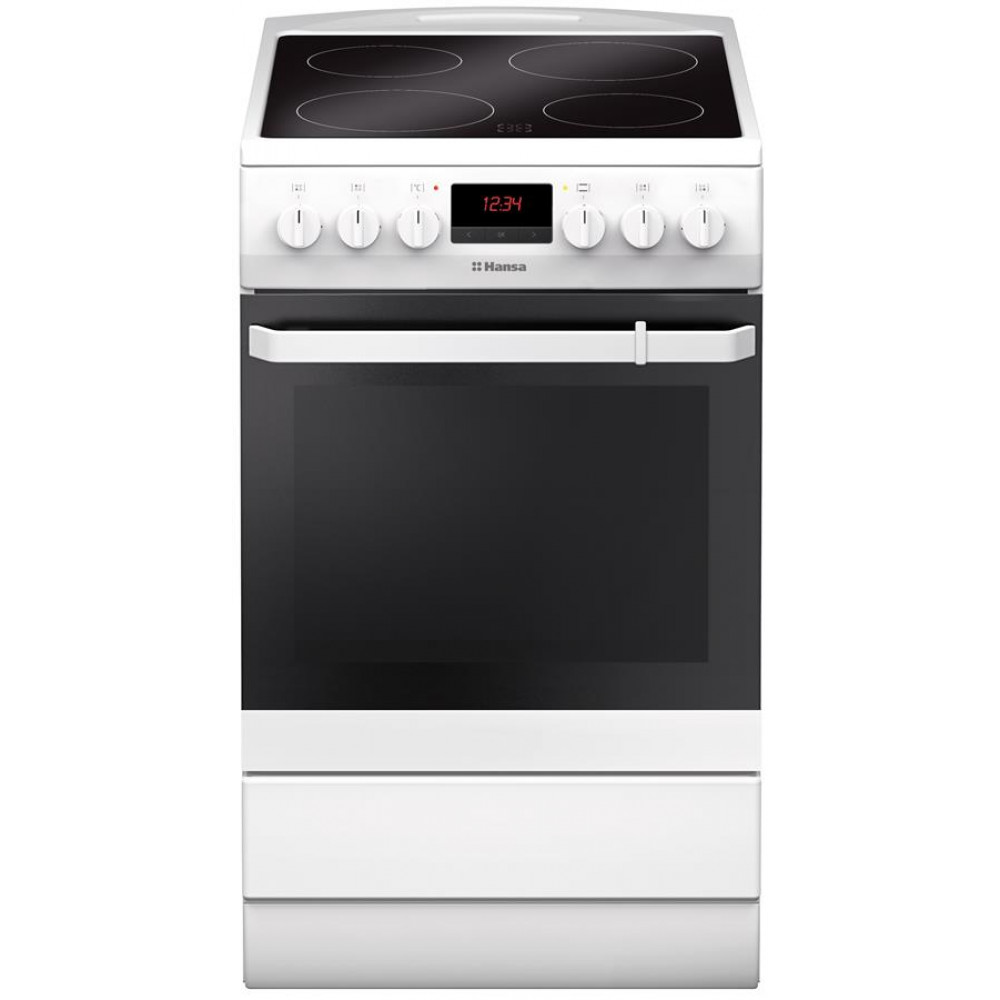 Плита Hansa електрична, 50х60см, 62л, дисплей, білий