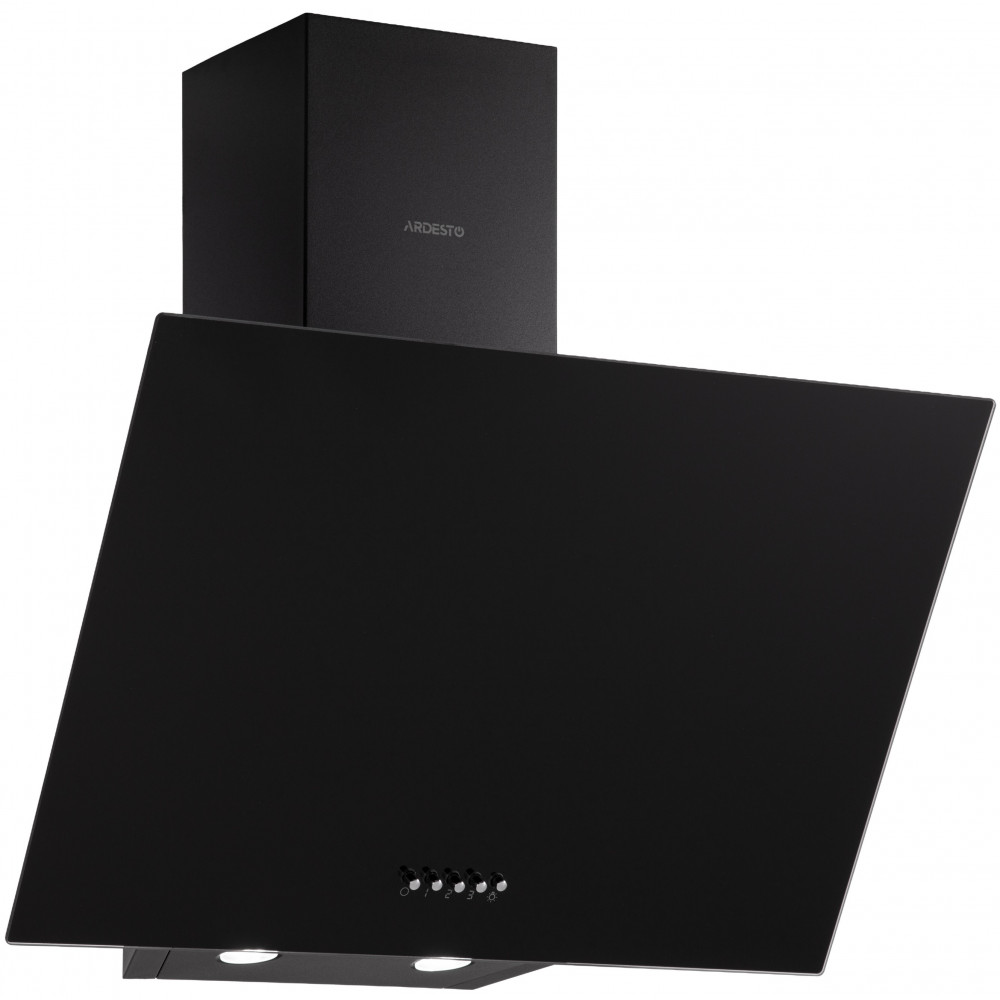 Витяжка Ardesto похила, 60см, 900м3ч, скло, 2х1Вт LED, кнопкове, чорний