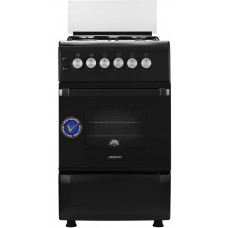 Плита Ardesto газова, 50л, 50x60см, скляна кришка, електропідпал, підсвічування, термометр, каво адаптер, відкидна шухляда,  форсунки LPG (підключення газового балона), чорний